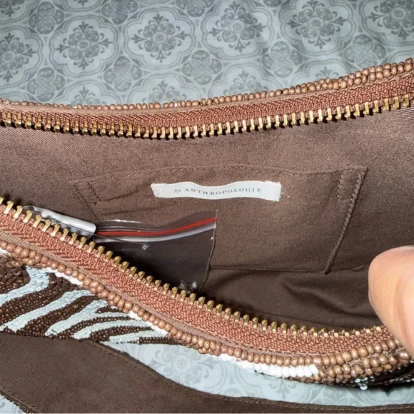 Anthropologie Crescent Beaded Shotkder Bag - Picture 7 of 14